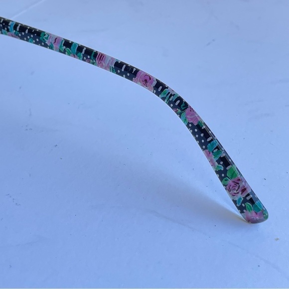 Lulu Guinness eyeglasses LR66 Black Floral Women’s Glasses Frames - Picture 7 of 10